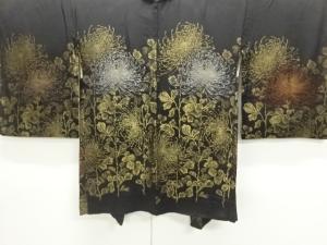 大正ロマン　漆糸菊模様織出し絵羽織